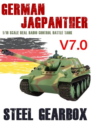 #ad 1 16 2.4G RC Henglong Smokeamp;Sound German Jagpanther Tank 3869 V7.0 Upgrade Ver C $249.99
