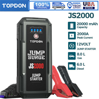 #ad 12V Car Jump Starter Booster Battery Charger Starter TOPDON JS2000 16000mAh $83.99
