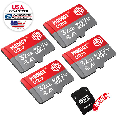 #ad 4X 32GB micro SD SDHC Card with Adapter 120MB s Ultra 32G Class 10 UHS 1 A1 $22.04