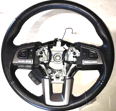 #ad 15 16 SUBARU LEGACY OUTBACK Steering Wheel BLACK LEATHER NICE $116.10