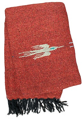 #ad PAJARO Thunderbird BLANKET Burnt Orange Mexican Decor SOUTHWESTERN 4#x27; x 6#x27; $29.99