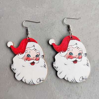 #ad Fashion Wooden Christmas Tree Earrings Drop Dangle Women Jewelry Xmas Wholesale AU $3.34