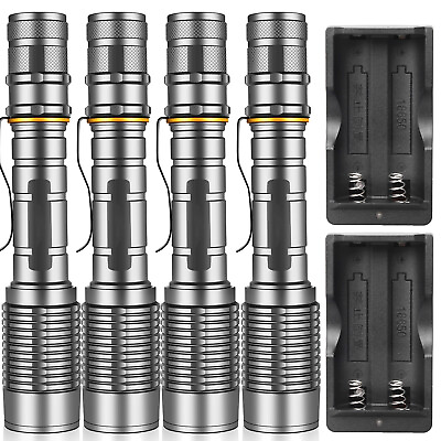 #ad #ad Super Bright 990000 Lumen Tactical Police LED Flashlight Rechargeable Zoom Torch $39.98