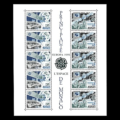 #ad Monaco 1991 Europa quot;Europe in Spacequot; Technology Science Sc 1761a MNH $30.00