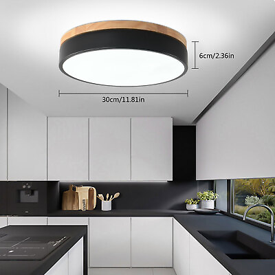 #ad Modern LED Ceiling Light Minimalist Wood Style Flush Mount Ceiling Light Living $37.90