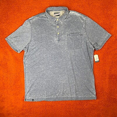 #ad JOHNNIE O Polo Shirt Mens XL The Local Wake Heather Wash Dark Blue Surf Golf $64.95
