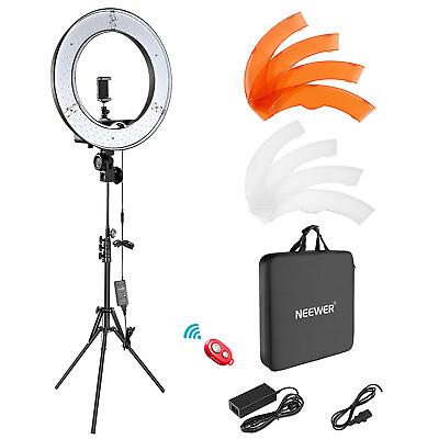 #ad Neewer 18#x27;#x27;Selfie 53W 5500K LED Ring Light with Stand，Color Filter and Bag $88.99