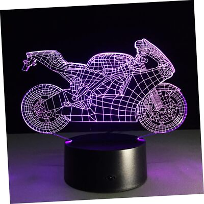 #ad LED Night Light Boy Night Light Motor Bike Motorcycle Moon Night Lights for 3D N $20.99