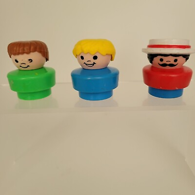 #ad Vintage Fisher Price Little People Lot Of 3 Chunky People In Good Condition $9.40