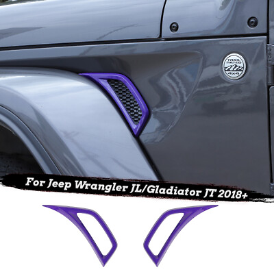 #ad Purple Wheel Eyebrow Side Vent Outlet Cover For Jeep Wrangler JL 18 Accessories $15.99