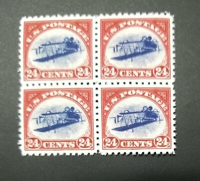 #ad US Stamps Sc# C3a 1918 24C quot;Inverted Jennyquot; Air Mail Stamp Replica Block of 4 $4.99
