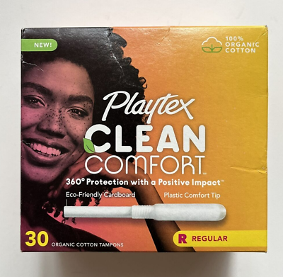 #ad Playtex Clean Comfort Organic CottonTampons 30 Regular NEW $7.30