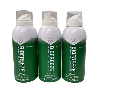 #ad 3 Cans 3 fl oz each Biofreeze 360° Menthol Pain Relieving Spray New EXP 2 26 $29.99