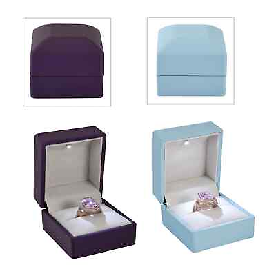 #ad #ad Set of 2 Sky Blue Purple Solid Polish Led Light Ring Box Can Hold up to 2 Rings $32.98