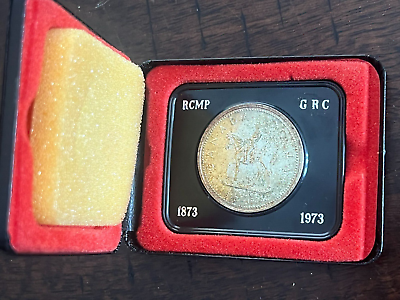#ad 1873 1973 Canada $1 50% Silver Coin: RCMP With RCM Box C $32.65