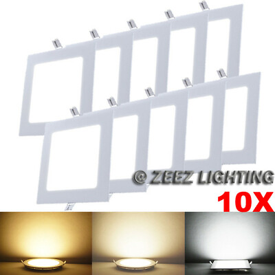 #ad 10X Cool White 18W 8quot;Square LED Recessed Ceiling Panel Down Light Bulb Slim Lamp $79.16