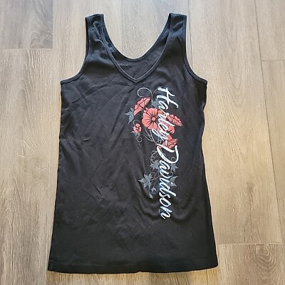#ad Harley Davidson 2XL XXL Womens Shirt Sleeveless Tank Black Motorcycle Ladies $14.99