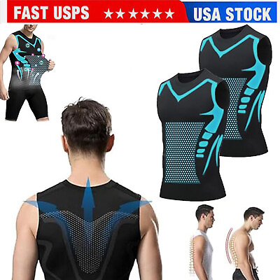 #ad Sleeveless Ionic Shaping Vest Shaping Fitness Top Sports Ionic Shaping Shirt $13.69