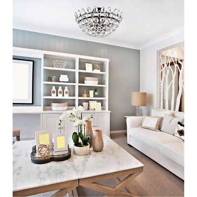 #ad Chandelier Crystal Flush Mount Dining Room Bedroom Bathroom Light Fixture 20quot; $719.47
