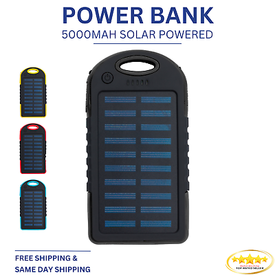 #ad Super 5000mAh USB Portable Charger Solar Power Bank for iPhone Samsung Universal $12.49