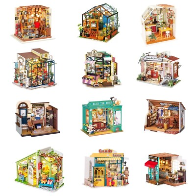 #ad Robotime Rolife Doll house 1:24 DIY 3D Wooden Dollhouse Miniature Kit Xmas Gift $39.99