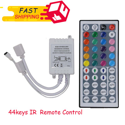 24 44 Key IR Remote Controller Box 1 2 Output For 5050 12V RGB LED Light Strip $5.01