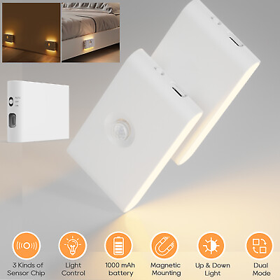 #ad Wireless Motion Sensor Under Cabinet Light LED Night Lamp Indoor Closet Wall Bed $14.59