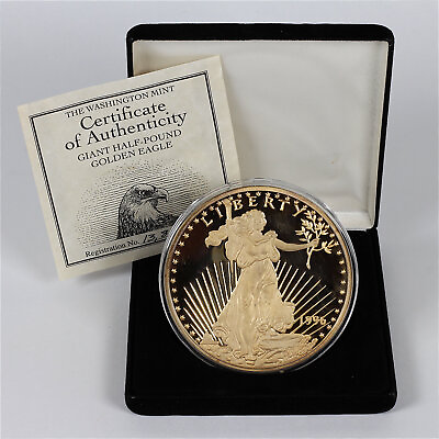 #ad 1996 Washington Mint Giant Half Pound Golden Eagle 8 oz .999 Fine Silver Round $295.00