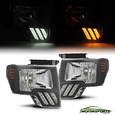 #ad FOR 2009 2014 Ford F 150 Pickup MKII LED Projector Headlights Black Pair $152.98
