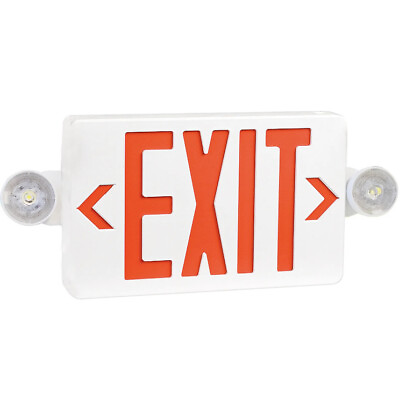 #ad Red LED Exit Sign amp; Emergency Light – Dual LED Lamp UL 94 Fire Resistance light $22.99