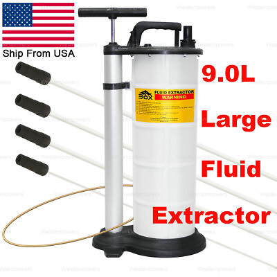 #ad 9 Liter Fluid Extractor Oil Changer Manual Hand Operated Vacuum Fluid Evacuator $54.00