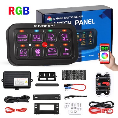#ad 8 Gang RGB Switch Panel w bluetooth Controller for Off Road Lights Bar 12V 24V $169.99