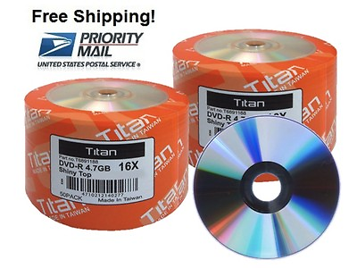 #ad SPECIAL 100 Pack Titan 16X SHINY TOP DVD R Disc 4.7GB FREE EXPEDITED SHIPPING $26.95