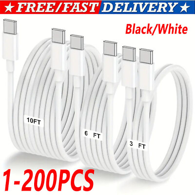 #ad USB C to USB C Type C Fast Charging Data SYNC Charger Cable Cord 3 6 10FT lot $253.90