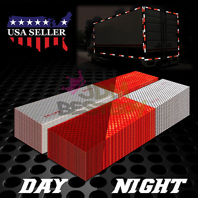 #ad DOT C2 Conspicuity Reflective Tape Red White 1 Foot Safety Warning Trailer RV $5.88