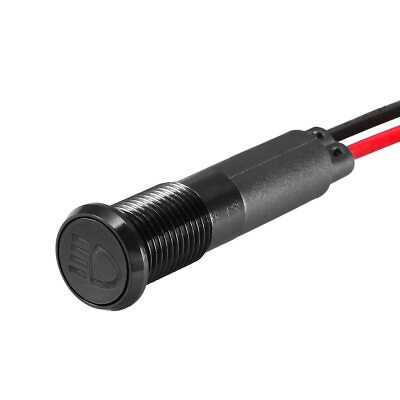 #ad Signal Indicator Light DC 12V 8mm Red LED Aluminum Shell Low Beam $11.00