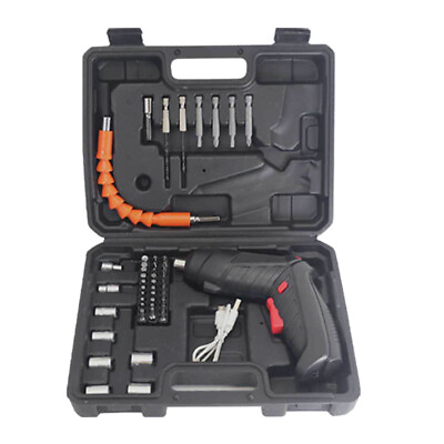 #ad 48pcs Cordless Electric Screwdriver Drill Set Rechargeable Power Tool 90° Rotate $32.99