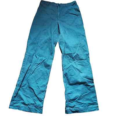 #ad The Kit Teal Canvas Wide Leg Pants Women#x27;s Size 8 $55.00