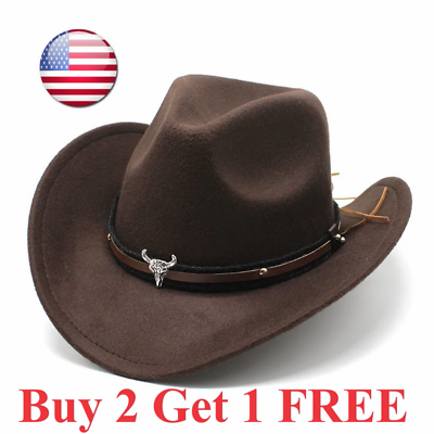 #ad MEN#x27;S WESTERN COWBOY RODEO HAT BLACK FELT STYLE COWBOY RIDING HAT TEXANA VAQUERO $15.95