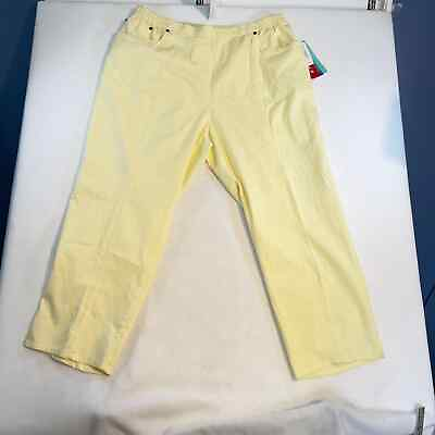 #ad Cathy Daniels Pullon Pant Short Woman 3x Pastel Yellow NEW Elastic Waist Pockets $28.00