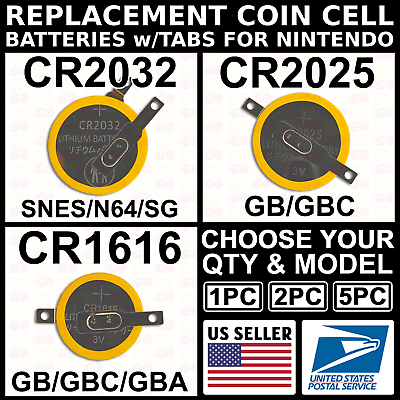 #ad CR1616 CR2025 CR2032 Save Battery Tabs Pokemon Game Boy Color Advance GB GBC GBA $3.49