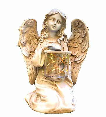 #ad Solar Powered Fairy Angel w Wings and Solar Glowing Jar LED Garden Light Decor $24.95