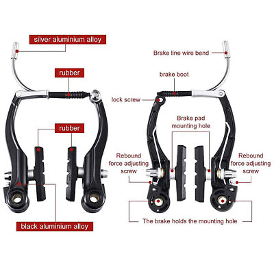 #ad Complete Front and Rear Mountain Bike V Brake Set Inner and Outer Cables Caliper $17.99