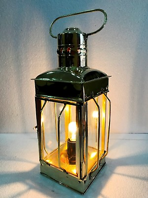 #ad 12quot; Electric Vintage Stable Gold Brass Lantern Lamp Wall Hanging Home Decor $62.50