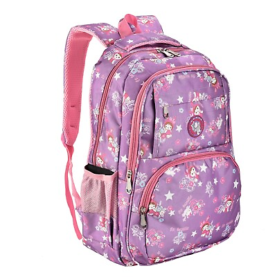 #ad School Backpack for Teen Girls amp; Kids Water amp; Stain Resistant Purple Stars $13.59