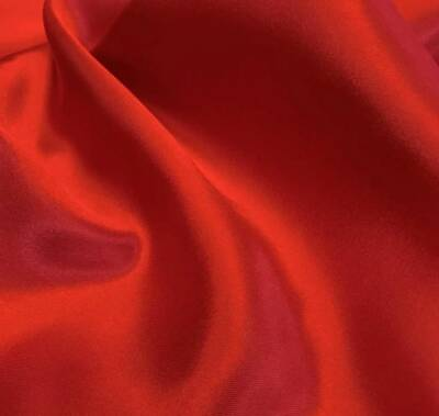 #ad RED SATIN CHARMEUSE POLYESTER FABRIC 60 DRESSMAKING SOLID SILKY SHINNY $9.99