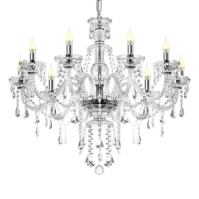 #ad Modern Crystal Chandelier Ceiling Light Pendant Lamp Lighting Fixture 10 Lights $105.44