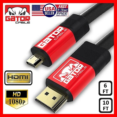 #ad Micro HDMI to HDMI Cable Adapter Converter 4K GoPro HERO 7 6 5 4 3 Camera 60Hz $8.99