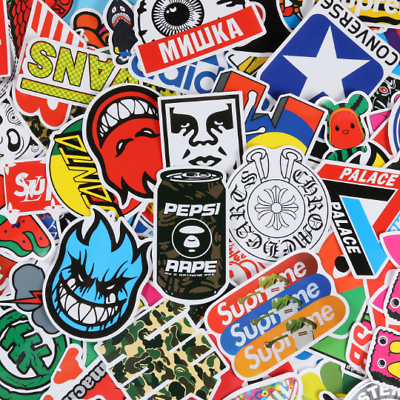 #ad 100pcs Hypebeast Skateboarding Fashion Brand Stickers Waterproof Vinyl Stickers $9.99
