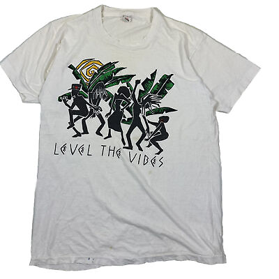 #ad VTG Level The Vibes T Shirt Men Medium Fruit of the Loom XL Reggae Single Stitch $39.99